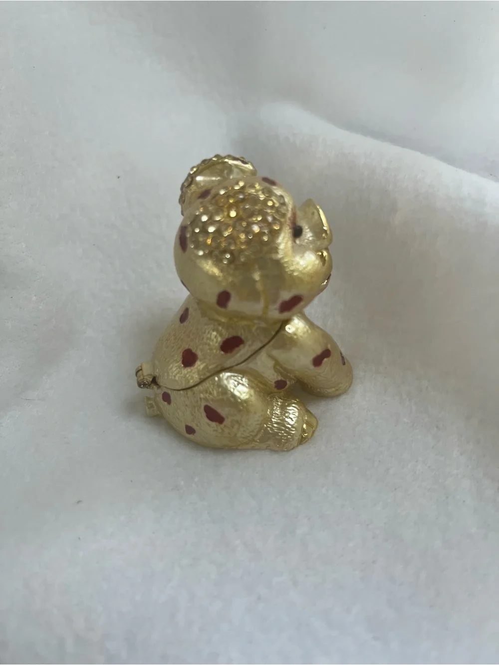 Gold and Red Pig with Crystals Trinket Box
